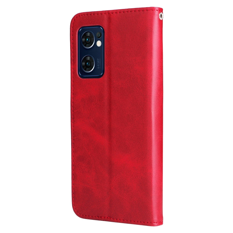 For OPPO Reno7 5G / Find X5 Lite International Version Fashion Calf Texture Zipper Horizontal Flip Leather Case(Red) - OPPO Cases by PMC Jewellery | Online Shopping South Africa | PMC Jewellery | Buy Now Pay Later Mobicred