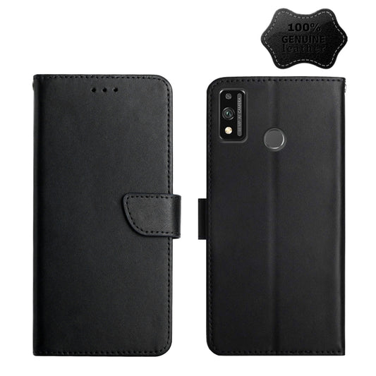 For Honor 9X Lite Genuine Leather Fingerprint-proof Horizontal Flip Phone Case(Black) - Huawei Cases by PMC Jewellery | Online Shopping South Africa | PMC Jewellery | Buy Now Pay Later Mobicred