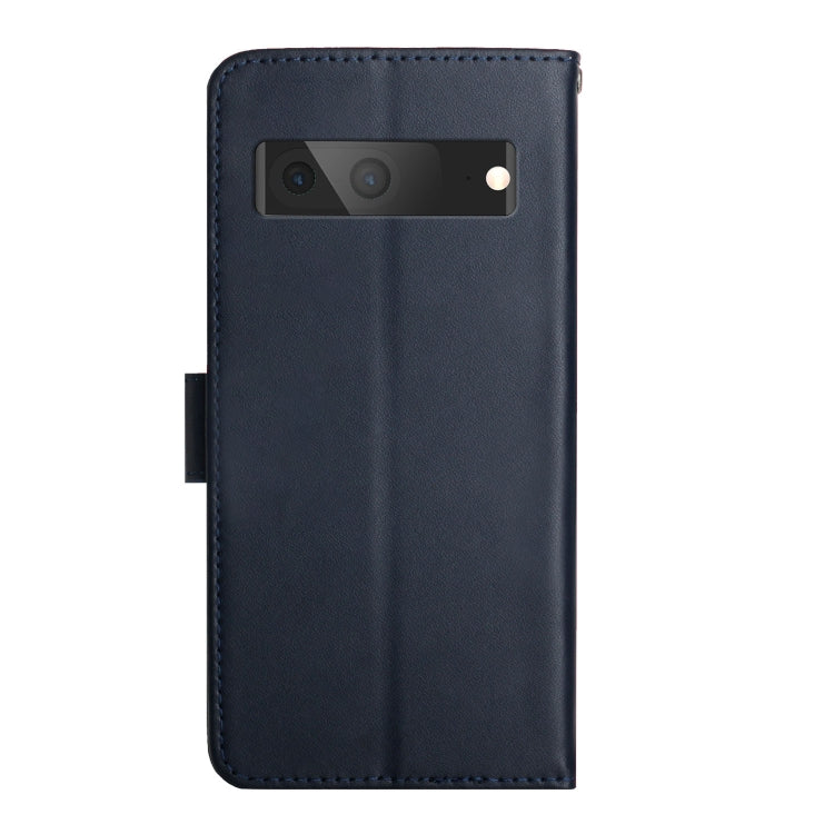 For Google Pixel 7 Genuine Leather Fingerprint-proof Horizontal Flip Phone Case(Blue) - Google Cases by PMC TechLife | Online Shopping South Africa | PMC TechLife | Buy Now Pay Later Mobicred