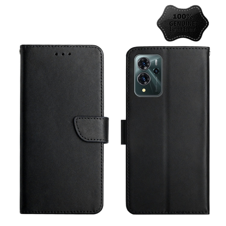 For ZTE Blade V40 Pro Genuine Leather Fingerprint-proof Horizontal Flip Phone Case(Black) - ZTE Cases by PMC TechLife | Online Shopping South Africa | PMC TechLife | Buy Now Pay Later Mobicred