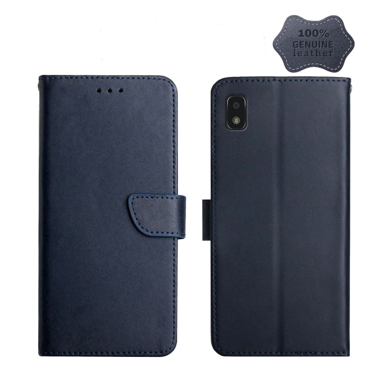 For ZTE Blade L210 Genuine Leather Fingerprint-proof Horizontal Flip Phone Case(Blue) - ZTE Cases by PMC TechLife | Online Shopping South Africa | PMC TechLife | Buy Now Pay Later Mobicred
