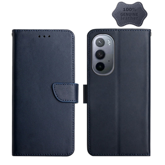 For Motorola Moto Edge X30 Genuine Leather Fingerprint-proof Horizontal Flip Phone Case(Blue) - Motorola Cases by PMC Jewellery | Online Shopping South Africa | PMC Jewellery | Buy Now Pay Later Mobicred