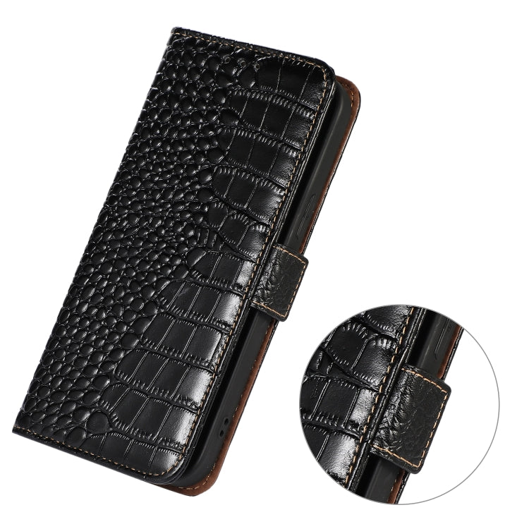 For Kyocera Digno BX2 Crocodile Top Layer Cowhide Leather Phone Case(Black) - More Brand by PMC TechLife | Online Shopping South Africa | PMC TechLife | Buy Now Pay Later Mobicred