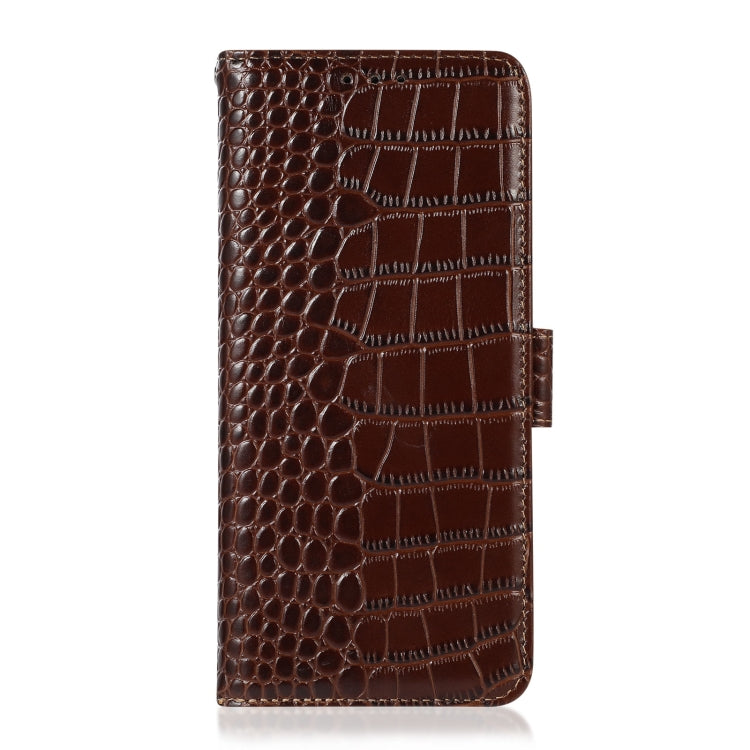 For Google Pixel 7 5G Crocodile Top Layer Cowhide Leather Phone Case(Brown) - Google Cases by PMC TechLife | Online Shopping South Africa | PMC TechLife | Buy Now Pay Later Mobicred