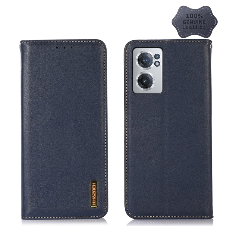 For OnePlus Nord CE 2 5G KHAZNEH Nappa Top Layer Cowhide Leather Phone Case(Blue) - OnePlus Cases by PMC TechLife | Online Shopping South Africa | PMC TechLife | Buy Now Pay Later Mobicred