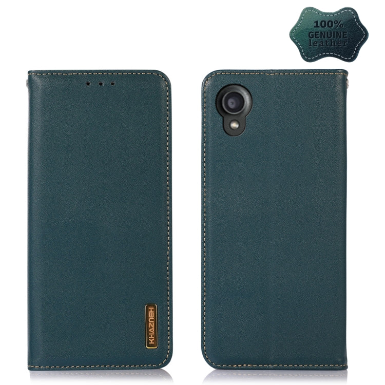 For Kyocera Digno BX2 KHAZNEH Nappa Top Layer Cowhide Leather Phone Case(Green) - More Brand by PMC TechLife | Online Shopping South Africa | PMC TechLife | Buy Now Pay Later Mobicred