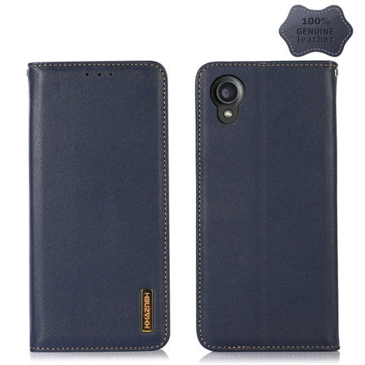 For Kyocera Digno BX2 KHAZNEH Nappa Top Layer Cowhide Leather Phone Case(Blue) - More Brand by PMC Jewellery | Online Shopping South Africa | PMC Jewellery | Buy Now Pay Later Mobicred