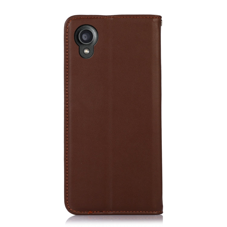 For Kyocera Digno BX2 KHAZNEH Nappa Top Layer Cowhide Leather Phone Case(Brown) - More Brand by PMC TechLife | Online Shopping South Africa | PMC TechLife | Buy Now Pay Later Mobicred