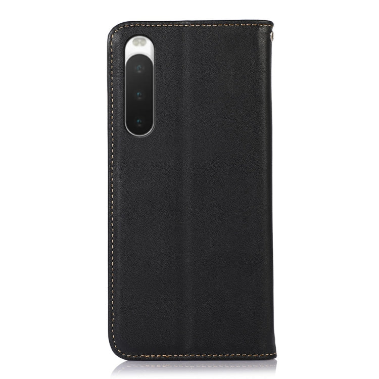 For Sony Xperia 10 IV KHAZNEH Nappa Top Layer Cowhide Leather Phone Case(Black) - Sony Cases by PMC TechLife | Online Shopping South Africa | PMC TechLife | Buy Now Pay Later Mobicred
