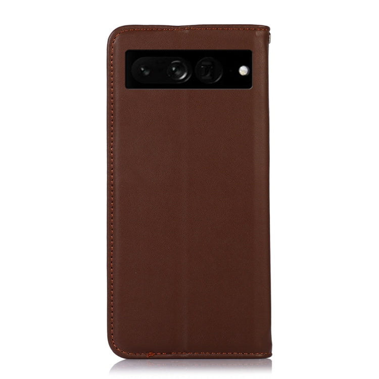 For Google Pixel 7 Pro 5G KHAZNEH Nappa Top Layer Cowhide Leather Phone Case(Brown) - Google Cases by PMC TechLife | Online Shopping South Africa | PMC TechLife | Buy Now Pay Later Mobicred