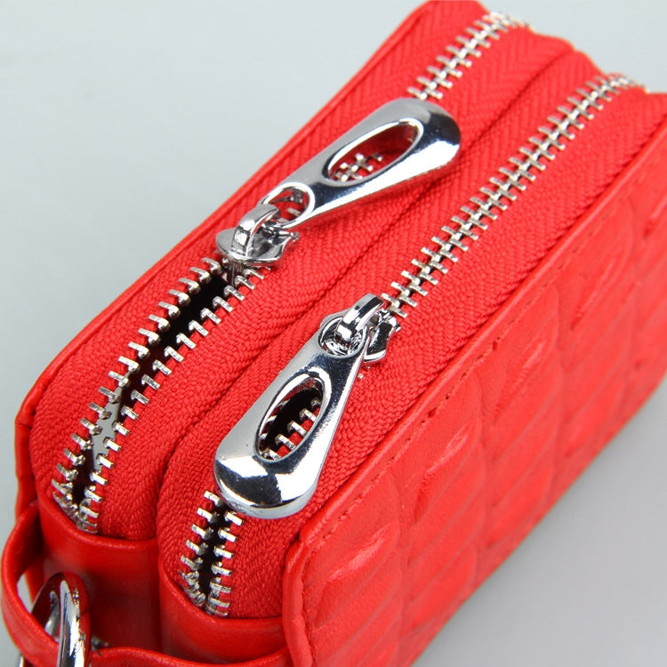 9075 Universal Crocodile Texture Genuine Leather Double Zipper Car Key Case(Black) - Car Key Cases by PMC Jewellery | Online Shopping South Africa | PMC Jewellery | Buy Now Pay Later Mobicred