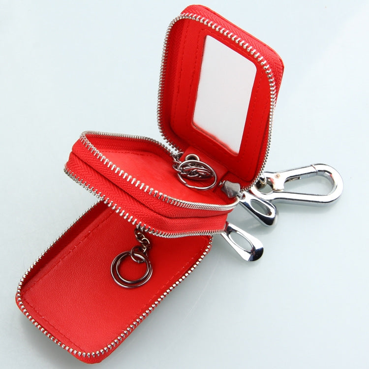 9075 Universal Crocodile Texture Genuine Leather Double Zipper Car Key Case(Brown) - Car Key Cases by PMC Jewellery | Online Shopping South Africa | PMC Jewellery | Buy Now Pay Later Mobicred