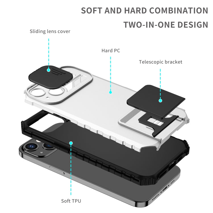 For Samsung Galaxy Note20 Ultra Stereoscopic Holder Sliding Camshield Phone Case(White) - Galaxy Note20 Ultra Cases by PMC Jewellery | Online Shopping South Africa | PMC Jewellery