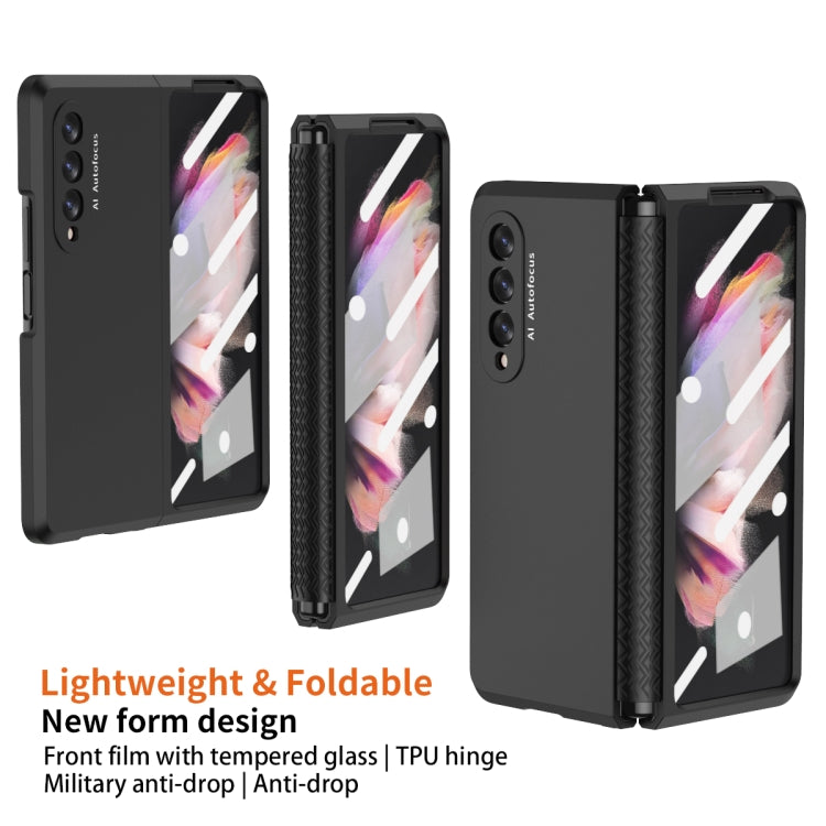 For Samsung Galaxy Z Fold3 5G 360 Full Body TPU Hinge Flip Phone Case(Black) - Galaxy Phone Cases by PMC Jewellery | Online Shopping South Africa | PMC Jewellery