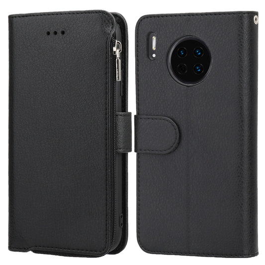 For Huawei Mate 30 Microfiber Zipper Horizontal Flip Leather Case(Black) - Huawei Cases by PMC Jewellery | Online Shopping South Africa | PMC Jewellery | Buy Now Pay Later Mobicred