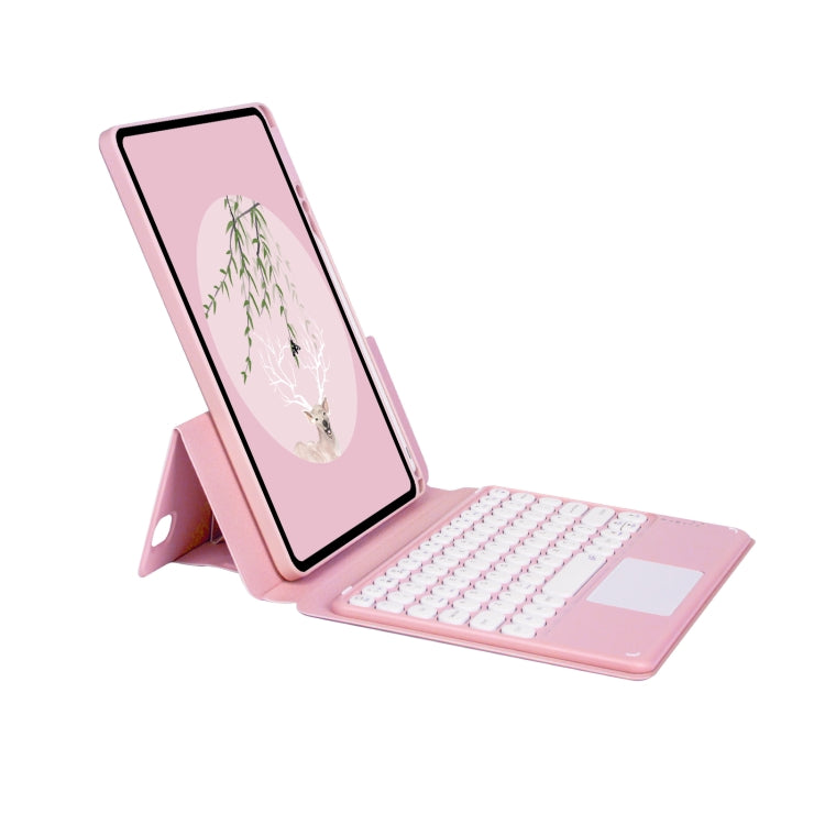 Bluetooth Keyboard Leather Case with Touchpad & Rotatable Bottom Case For iPad 10.2 2021 & 2020 & 2019 / Air 2019 / Pro 10.5 inch(Light Pink) - Universal by PMC TechLife | Online Shopping South Africa | PMC TechLife