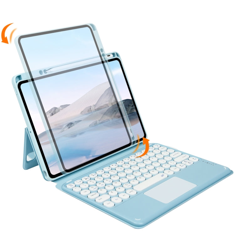 Bluetooth Keyboard Leather Case with Touchpad & Rotatable Bottom Case For iPad 10.2 2021 & 2020 & 2019 / Air 2019 / Pro 10.5 inch(Fog Blue) - Universal by PMC TechLife | Online Shopping South Africa | PMC TechLife