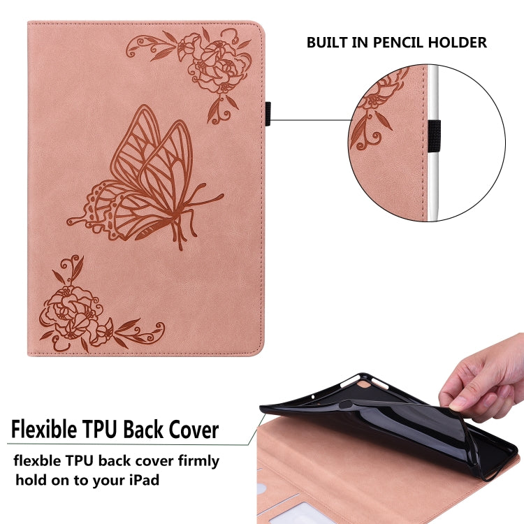 For Amazon Kindle Fire HD 10 2021 / 10 Plus 2021 Butterfly Flower Embossed Leather Tablet Case(Rose Gold) - Amazon by PMC TechLife | Online Shopping South Africa | PMC TechLife | Buy Now Pay Later Mobicred