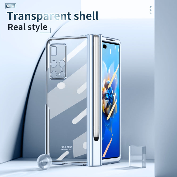 For Huawei Mate X2 Electroplating Hinge Phone Case with Stylus(Blue) - free shipping - PMC TechLife - Order now!