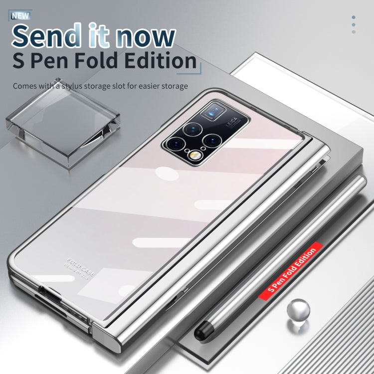 For Huawei Mate X2 Electroplating Hinge Phone Case with Stylus(Silver) - Huawei Cases by PMC TechLife | Online Shopping South Africa | PMC TechLife | Buy Now Pay Later Mobicred