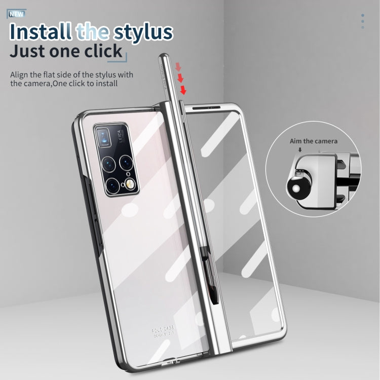For Huawei Mate X2 Electroplating Hinge Phone Case with Stylus(Silver) - Huawei Cases by PMC TechLife | Online Shopping South Africa | PMC TechLife | Buy Now Pay Later Mobicred