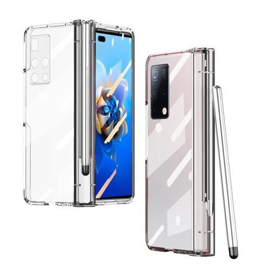 For Huawei Mate X2 Full Body Electroplating Hinge Phone Case with Stylus(Transparent) - Huawei Cases by PMC Jewellery | Online Shopping South Africa | PMC Jewellery | Buy Now Pay Later Mobicred