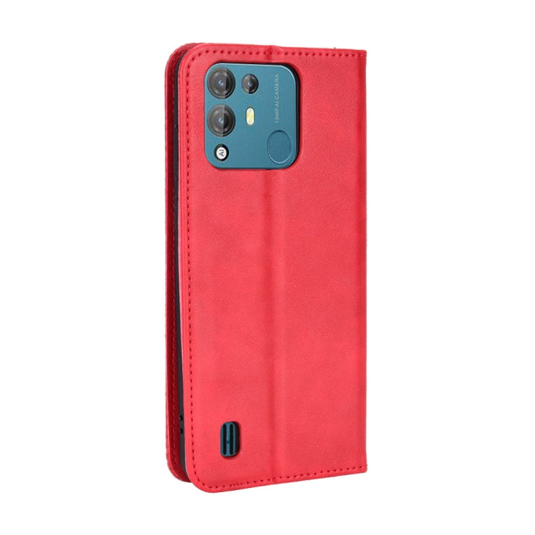 For Blackview A55 Pro Magnetic Buckle Retro Texture Leather Phone Case(Red) - More Brand by PMC Jewellery | Online Shopping South Africa | PMC Jewellery | Buy Now Pay Later Mobicred