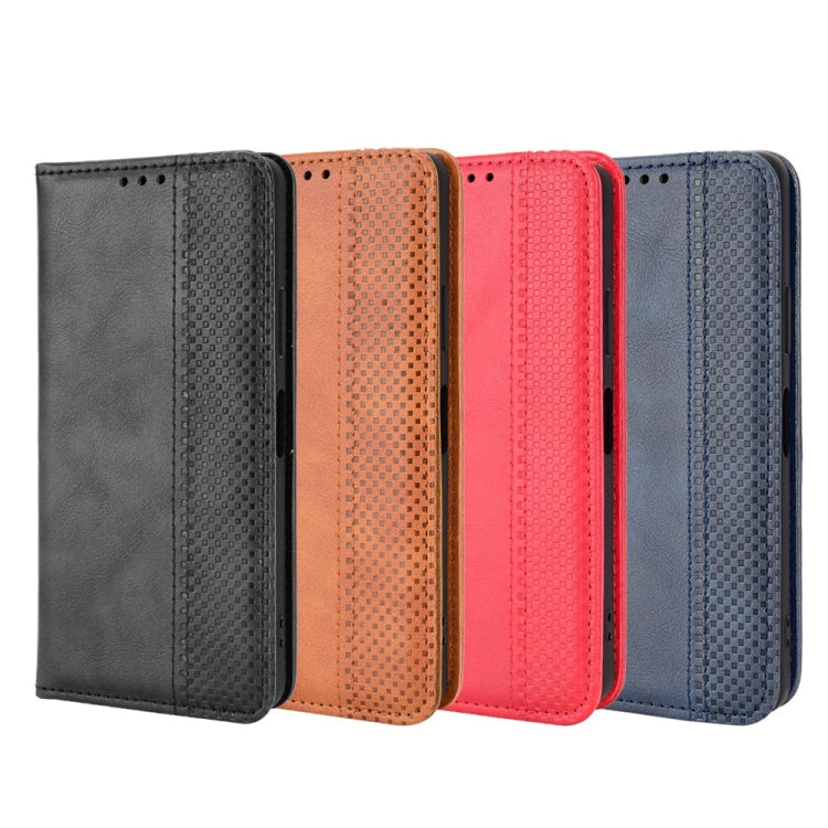 For Blackview A95 Magnetic Buckle Retro Texture Leather Phone Case(Red) - More Brand by PMC TechLife | Online Shopping South Africa | PMC TechLife | Buy Now Pay Later Mobicred