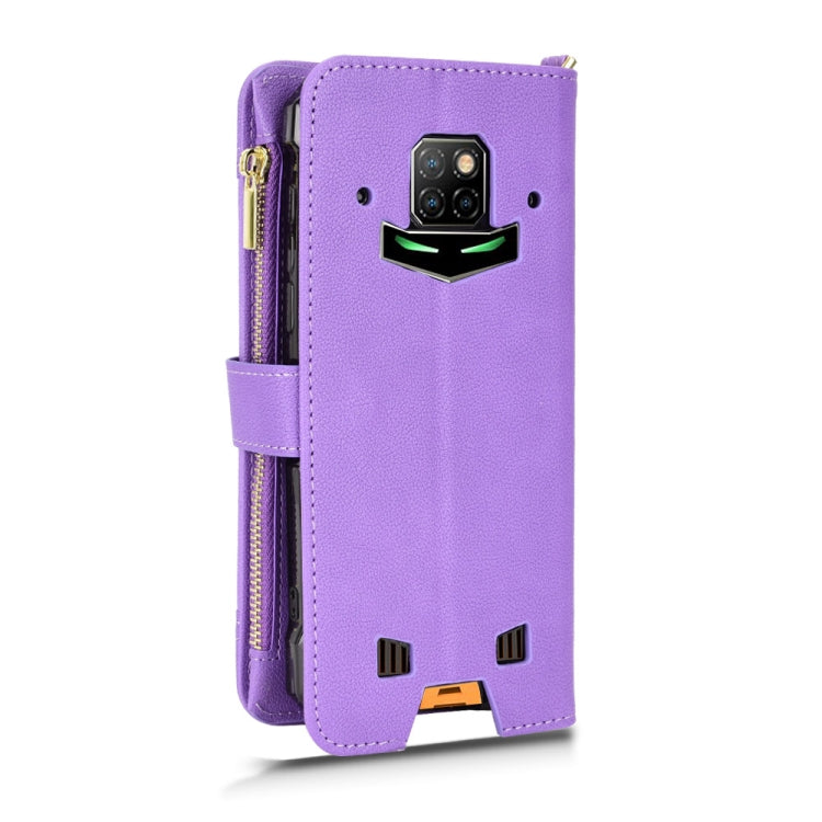 For Doogee S88 Pro / S88 Plus Litchi Texture Zipper Leather Phone Case(Purple) - Doogee Cases by PMC TechLife | Online Shopping South Africa | PMC TechLife | Buy Now Pay Later Mobicred