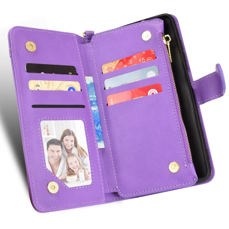 For Doogee X96 Pro Litchi Texture Zipper Leather Phone Case(Purple) - Doogee Cases by PMC TechLife | Online Shopping South Africa | PMC TechLife | Buy Now Pay Later Mobicred