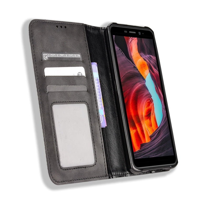 For Ulefone Armor X10 / X10 Pro Magnetic Buckle Retro Texture Leather Phone Case(Black) - Ulefone Cases by PMC Jewellery | Online Shopping South Africa | PMC Jewellery | Buy Now Pay Later Mobicred