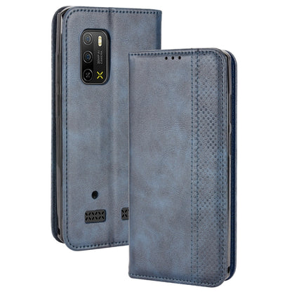 For Ulefone Armor X10 / X10 Pro Magnetic Buckle Retro Texture Leather Phone Case(Blue) - Ulefone Cases by PMC Jewellery | Online Shopping South Africa | PMC Jewellery | Buy Now Pay Later Mobicred