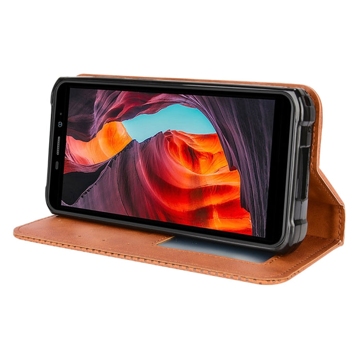 For Ulefone Armor X10 / X10 Pro Magnetic Buckle Retro Texture Leather Phone Case(Brown) - Ulefone Cases by PMC Jewellery | Online Shopping South Africa | PMC Jewellery | Buy Now Pay Later Mobicred