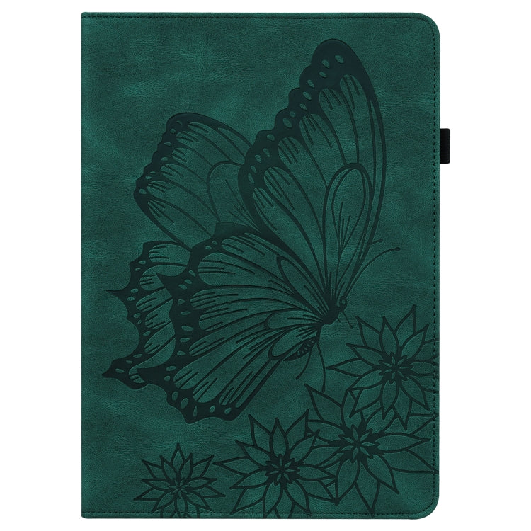 For iPad Pro 11 2022 / 2021 / 2020 / Air 2020 10.9 / 11 2024 Big Butterfly Embossed Smart Leather Tablet Case(Green) - iPad Pro 11 (2022/2021) Cases by PMC Jewellery | Online Shopping South Africa | PMC Jewellery | Buy Now Pay Later Mobicred