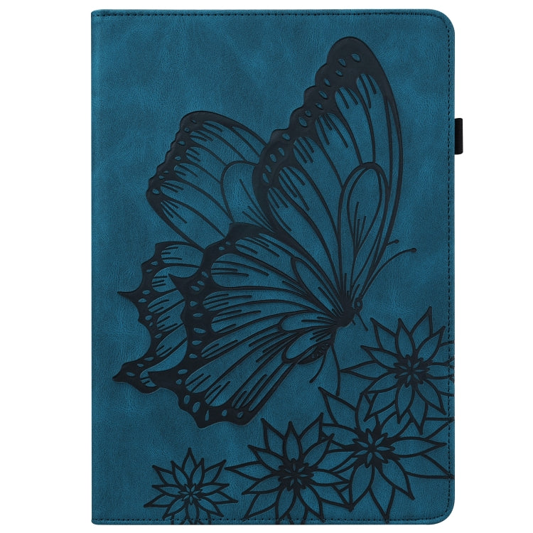For Huawei MatePad T 10s Big Butterfly Embossed Leather Tablet Case(Blue) - Huawei by PMC TechLife | Online Shopping South Africa | PMC TechLife | Buy Now Pay Later Mobicred