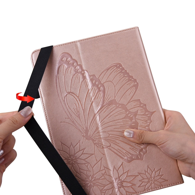 For OPPO Pad 11 inch 2022 Big Butterfly Embossed Leather Tablet Case(Rose Gold) - OPPO by PMC TechLife | Online Shopping South Africa | PMC TechLife | Buy Now Pay Later Mobicred