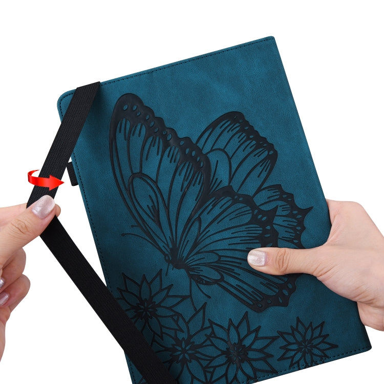 For Amazon Kindle Fire HD 10 / 10 Plus 2021 Big Butterfly Embossed Leather Tablet Case(Blue) - Amazon by PMC TechLife | Online Shopping South Africa | PMC TechLife | Buy Now Pay Later Mobicred