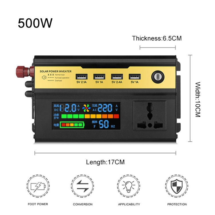 8896 500W Car Smart Multi-functional Digital Display Inverter, Specification:12V - Modified Square Wave by PMC TechLife | Online Shopping South Africa | PMC TechLife | Buy Now Pay Later Mobicred