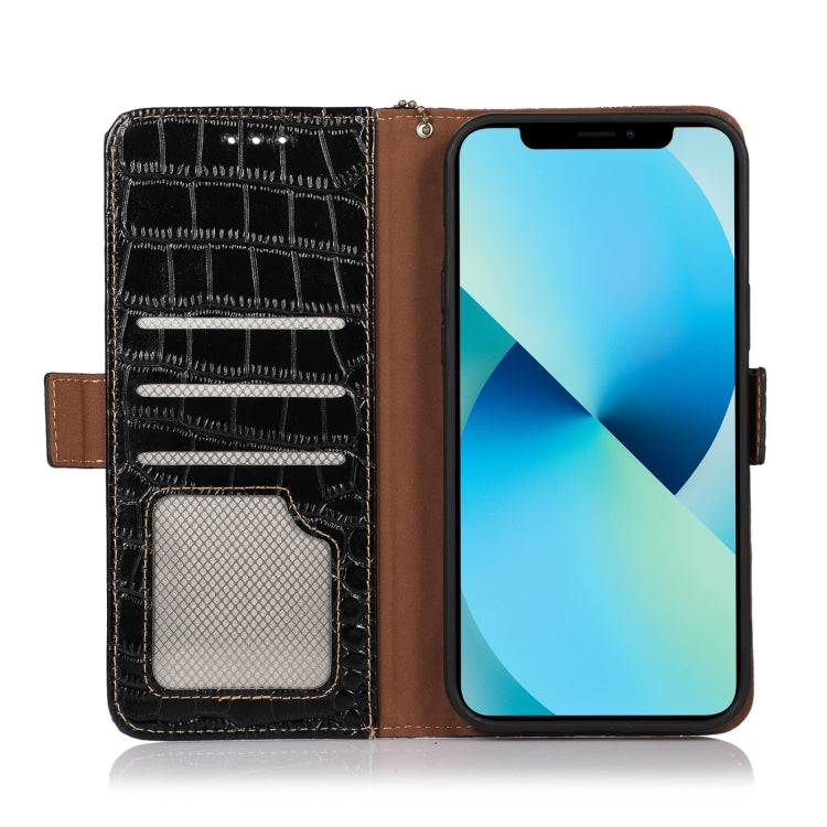 For Motorola Edge 30 5G Crocodile Top Layer Cowhide Leather Phone Case(Black) - Motorola Cases by PMC TechLife | Online Shopping South Africa | PMC TechLife | Buy Now Pay Later Mobicred