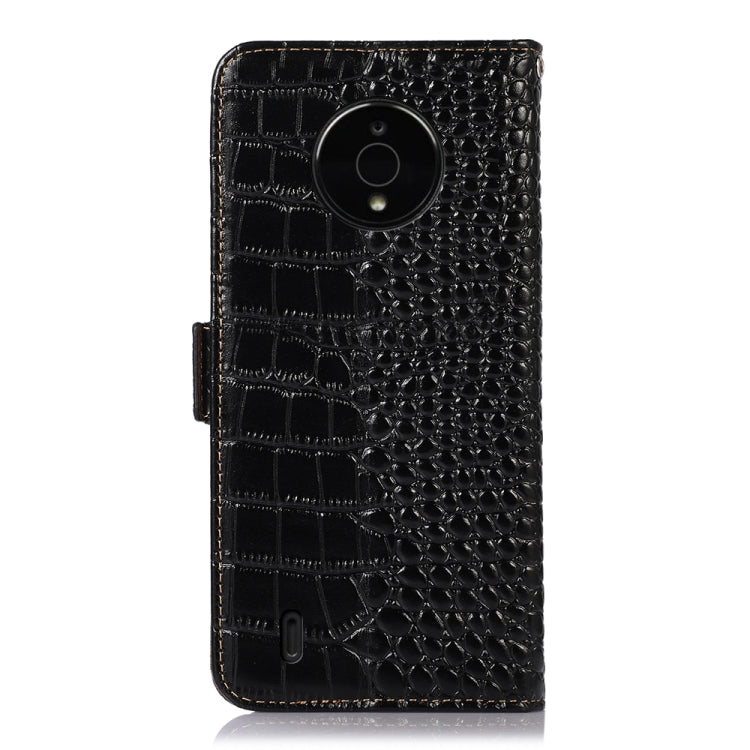 For Nokia C200 Crocodile Top Layer Cowhide Leather Phone Case(Black) - free shipping - PMC TechLife - Order now!