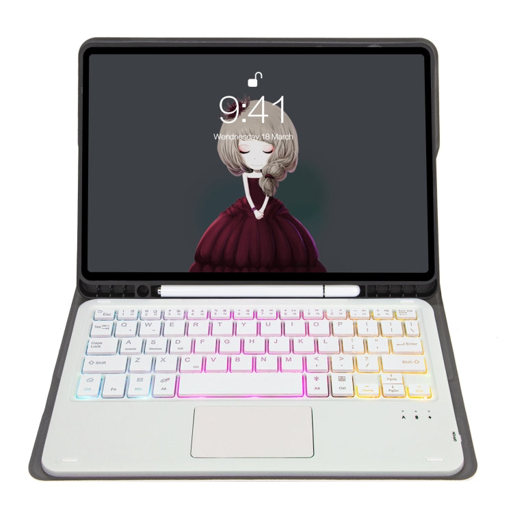 For Samsung Galaxy Tab S6 Lite A610B-AS Lambskin Texture Backlight Bluetooth Keyboard Leather Tablet Case(Rose Gold) - Samsung Keyboard by PMC TechLife | Online Shopping South Africa | PMC TechLife