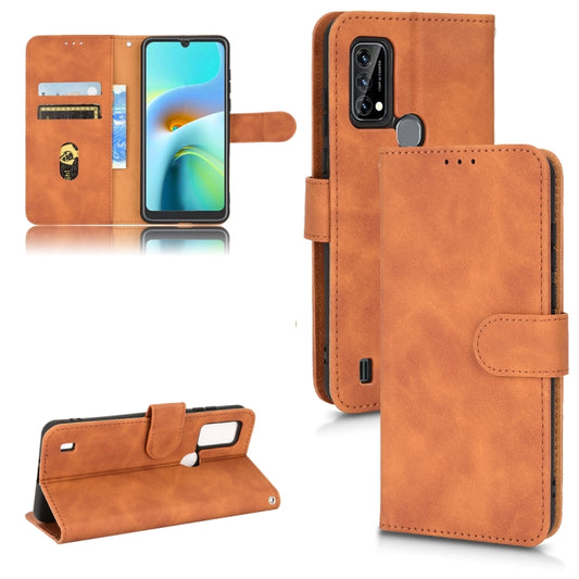 For Blackview A50 Skin Feel Magnetic Flip Leather Phone Case(Brown) - More Brand by PMC Jewellery | Online Shopping South Africa | PMC Jewellery