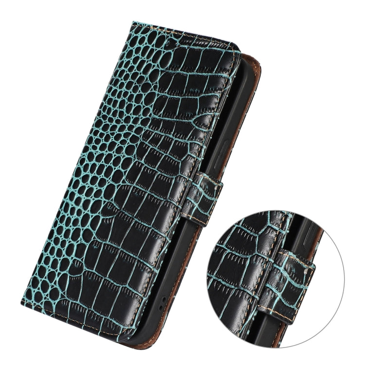 For OnePlus Nord 2T 5G Crocodile Top Layer Cowhide Leather Phone Case(Green) - OnePlus Cases by PMC TechLife | Online Shopping South Africa | PMC TechLife | Buy Now Pay Later Mobicred