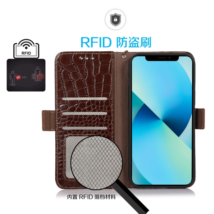 For OnePlus Nord 2T 5G Crocodile Top Layer Cowhide Leather Phone Case(Brown) - OnePlus Cases by PMC TechLife | Online Shopping South Africa | PMC TechLife | Buy Now Pay Later Mobicred