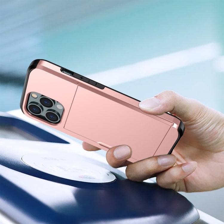For iPhone 14 Plus Shockproof Armor Protective Phone Case with Slide Card Slot  (Army Green) - iPhone 14 Plus Cases by PMC TechLife | Online Shopping South Africa | PMC TechLife