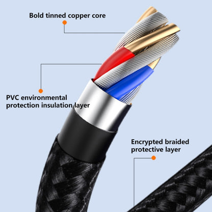 6A 66W 3 in 1 USB to 8 Pin + Micro USB + USB-C / Type-CFast Charging Braided Data Cable(Blue) - Multifunction Cable by PMC Jewellery | Online Shopping South Africa | PMC Jewellery | Buy Now Pay Later Mobicred