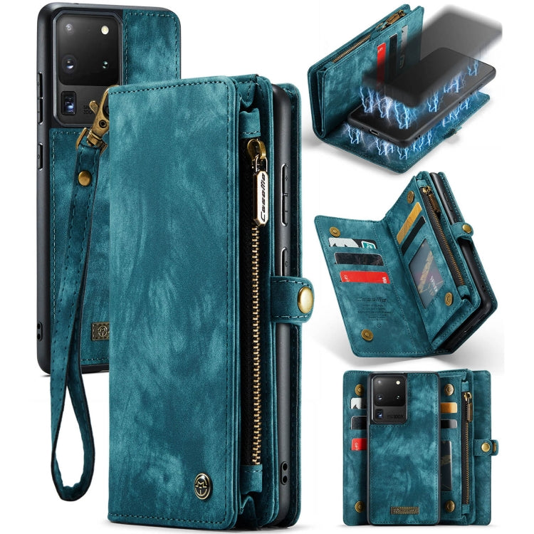 For Galaxy S20 Plus CaseMe Detachable Multifunctional Horizontal Flip Leather Case, with Card Slot & Holder & Zipper Wallet & Photo Frame(Green) - Galaxy Phone Cases by CaseMe | Online Shopping South Africa | PMC Jewellery | Buy Now Pay Later Mobicred