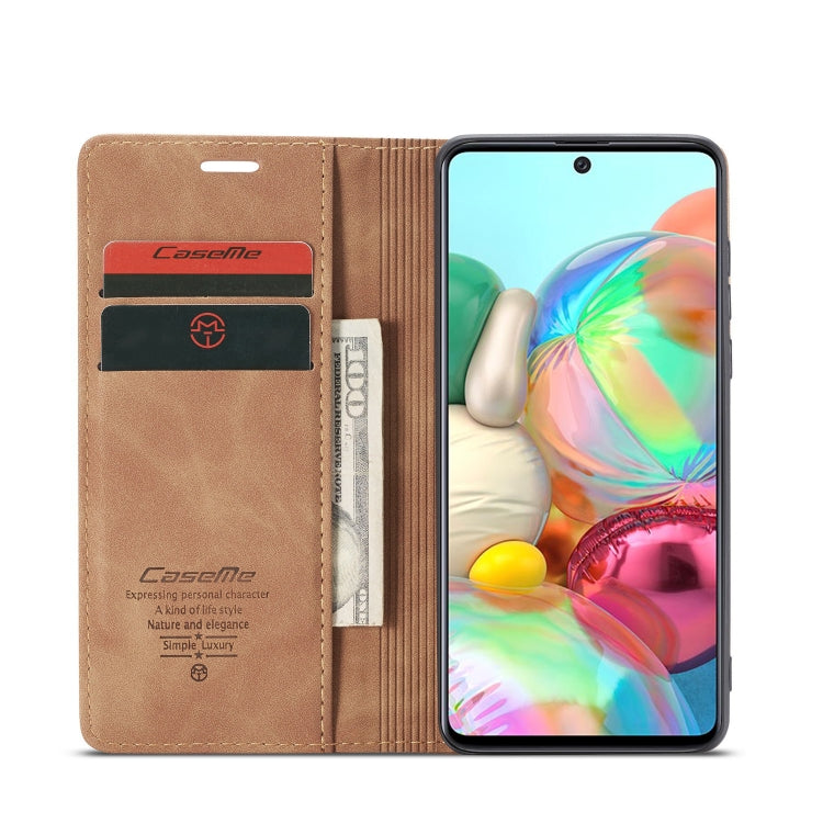 For Galaxy A71 CaseMe Multifunctional Horizontal Flip Leather Case, with Card Slot & Holder & Wallet(Brown) - Galaxy Phone Cases by CaseMe | Online Shopping South Africa | PMC Jewellery | Buy Now Pay Later Mobicred