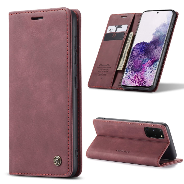 For Galaxy S20 Plus CaseMe Multifunctional Horizontal Flip Leather Case, with Card Slot & Holder & Wallet(Wine Red) - Galaxy Phone Cases by CaseMe | Online Shopping South Africa | PMC Jewellery | Buy Now Pay Later Mobicred