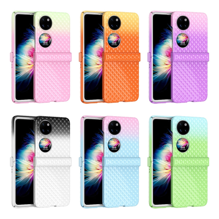 For Huawei P50 Pocket Rainbow Gradient Hinge Shockproof Phone Case(Blue Pink) - Huawei Cases by PMC TechLife | Online Shopping South Africa | PMC TechLife | Buy Now Pay Later Mobicred